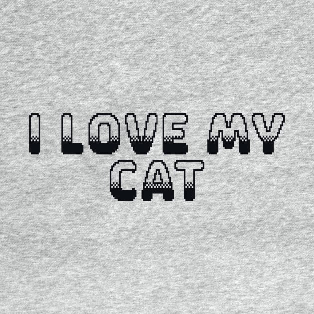 I Love My Cat Classic Video Game Graphic Black by ArtHouseFlunky